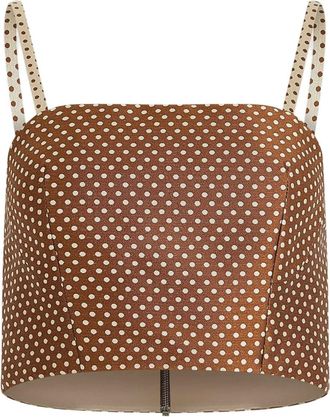 Rosie Assoulin Top Halfway There a pois - Marrone