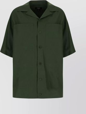 Fendi cotton shirt with chest pockets and short sleeves