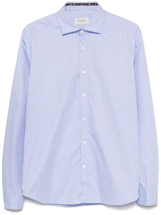 Tintoria Mattei herringbone shirt - men - Cotton - 42 - Blue