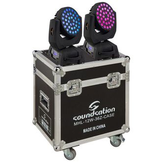 Trade Shop Trade Shop - Coppia Testa Mobile Wash Led 36x12w 18w Rgbw A Uv Flight Case Powercon Ganci Dmx