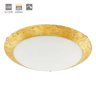 Eglo Eglo - Plafoniera Classico Montenovo Acciaio Bianco 3 Luci Led Integrato 7,3w