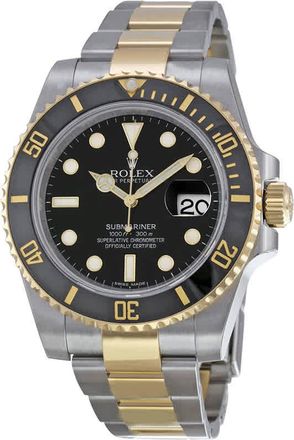 Rolex Submariner Black Dial Stainless Steel and 18K Yellow Gold Oyster Bracelet Automatic Mens Watch 116613BKSO