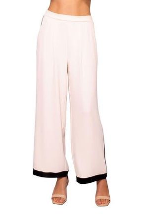 Melloday Side Stripe Wide Leg Pants in Black /Bone at Nordstrom Rack, Size Small
