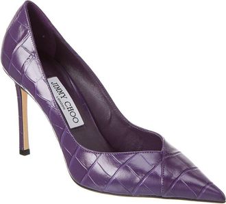 Jimmy Choo London Cass 95 Croc-Embossed Leather Pump