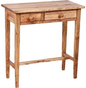 Biscottini International Biscottini - Mesita De Noche Consola De Estilo Country De Madera Maciza De Tilo Acabado Con Efecto Natural 73x36x75 Cm