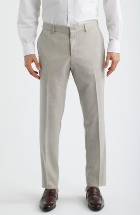BOSS Genius Slim Fit Flat Front Dress Pants in White at Nordstrom, Size 30