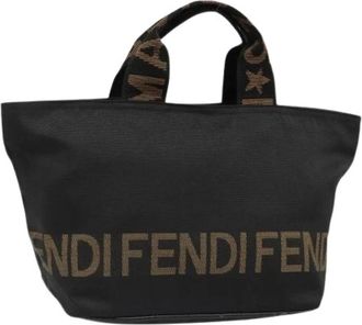 Fendi Pre-owned Canvas Hand Bag - Dames - Vintage Handtas - Zwart - ONE Size - Leer - Vintage