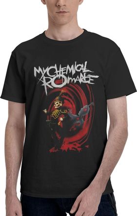 Generic Mens Romance Rock Band My Chemical Cotton T-Shirts Classic Crewneck Short Sleeves Simple&Versatile Daily Commute Essential Black L