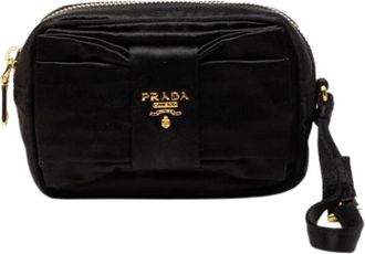 Prada Pre-owned Satin Pouch - Dames - Vintage Clutch - Zwart - ONE Size - Satijn - Vintage