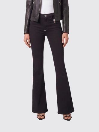 Philipp Plein Jeans a zampa a vita alta in denim stretch con logo metallico