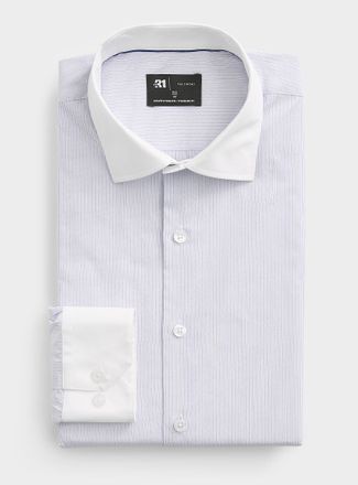 Le 31 Mens White-collar striped shirt Standard fit