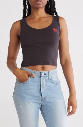 Hurley Roasted Scoop Neck Crop Tank in Off Black at Nordstrom Rack, Size X-Small