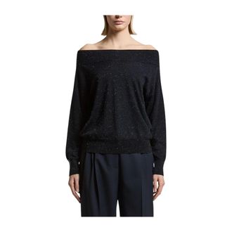 PESERICO Gebreide trui met ronde hals - Dames - Truien - Blauw - Maat: M