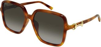 Gucci Butterfly Zonnebril - Dames - Zonnebrillen - Bruin - 59 MM - Nylon - Accessoires