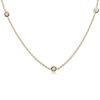 Pompeii3 1/4ct Diamonds By The Yard 18 14K Yellow Gold Womens Necklace