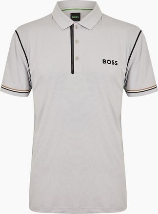 HUGO BOSS Mens Collared Neck Short Sleeve Polo Shirt - Grey - Size: 42
