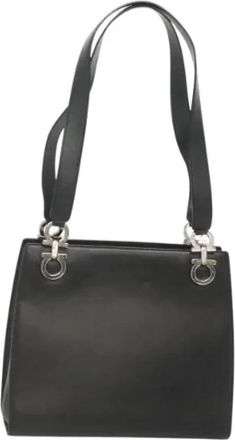 Ferragamo Tweedehands leren handtassen - Dames - Vintage Schoudertas - Zwart - ONE Size - Leer - Vintage