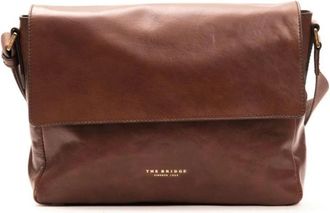 The Bridge Bruine leren messenger tas voor mannen - Heren - Schoudertassen - Bruin - ONE Size - Leer - Tassen