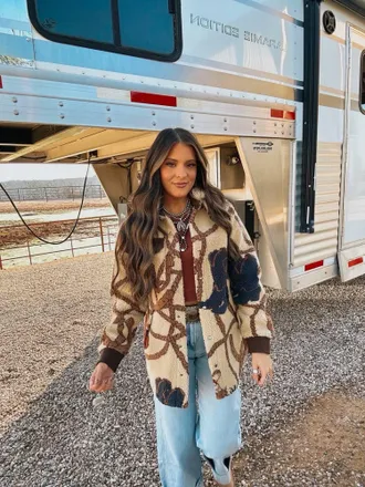 Tasha Polizzi Cowboy Bowen Western Jacket In Brown Multi