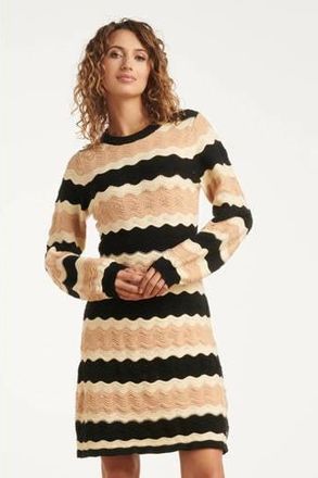 Smashed Lemon gestreepte jurk zwart