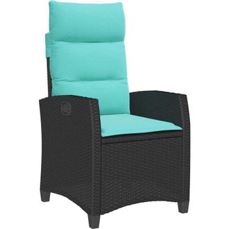 vidaXL Vidaxl - Silla De Jard&iacute;n Reclinable Con Mesa Auxiliar Rat&aacute;n Negro