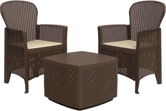 Dmora Conjunto de salón exterior marrón 59x57h86 cm