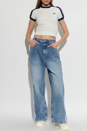 adidas Wide Leg Jeans, Womens, Blue