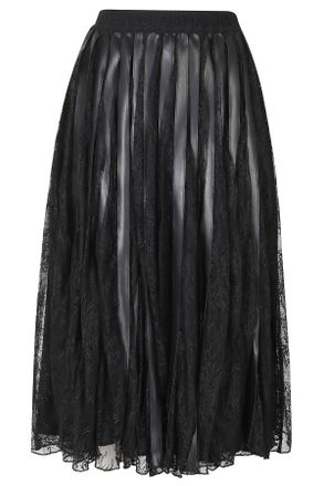 Ermanno Scervino Black Lace Overlay Satin Skirt
