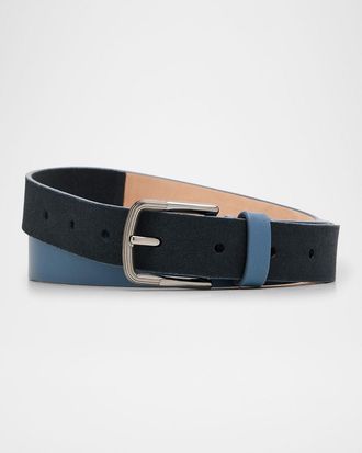 Giorgio Armani Mens Suede and Leather Reversible Belt