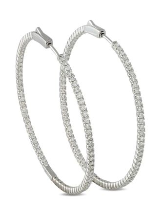 Luxury Bazaar diamond hoop earrings - Silver