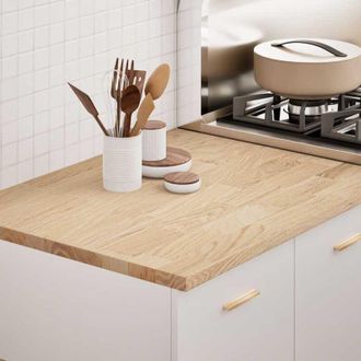 vidaXL Piano di Lavoro Cucina 80x63,5x2,7 cm Legno Massello Rovere - Vidaxl