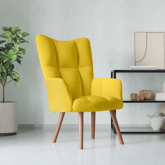 vidaXL Sill&oacute;n De Relax De Terciopelo Amarillo Mostaza Vidaxl