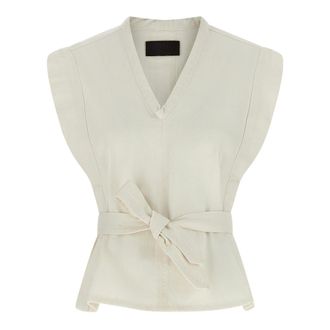 Christophe Lemaire Blouses, female, White, Size: 2XS Chasuble Denim Vest