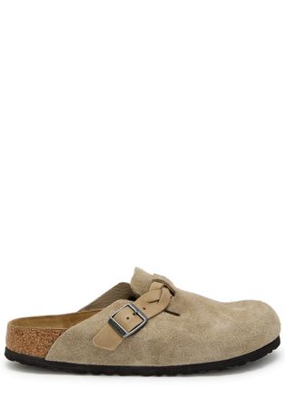 Birkenstock Boston Braided Brushed Suede Clogs - Beige - 39 (IT39/ UK6)
