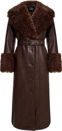 Cesare Gaspari Abrigo de Invierno de Piel Sint&eacute;tica - Coats - Mujer - Marr&oacute;n - XL