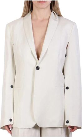 Liviana Conti Enkelrijige Blazer - Dames - Blazers - Beige - L - Linnen - Jassen