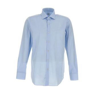 Bagutta Casual Shirts - Heren - Casual Overhemden - Blauw - M - Katoen - Overhemden