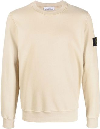 Stone Island Compass-patch sweatshirt - men - Cotton - M - Neutrals