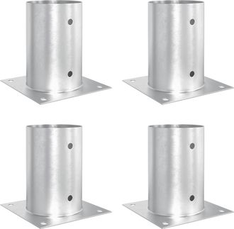 vidaXL Ancla De Tierra Redonda 4 Uds. Plateado 15 X 15 X 15 Cm Metal Vidaxl