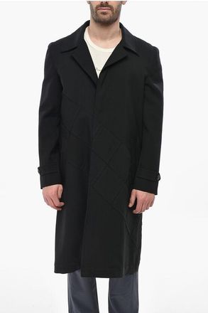 Namacheko Virgin Wool-Blend Coat with Quilted Effect and Hidden Button size M