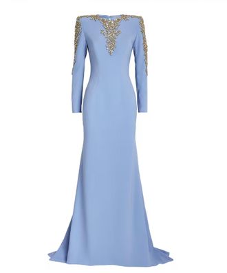Jenny Packham Crepe Embellished Sabi Gown Size S