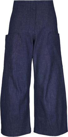 Zero + Maria Cornejo Pantaloni in cotone a gamba ampia - Blu