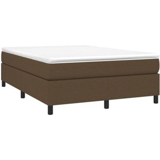 vidaXL Vidaxl - Cama Box Spring Con Colch&oacute;n Tela Marr&oacute;n Oscuro 140x190 Cm