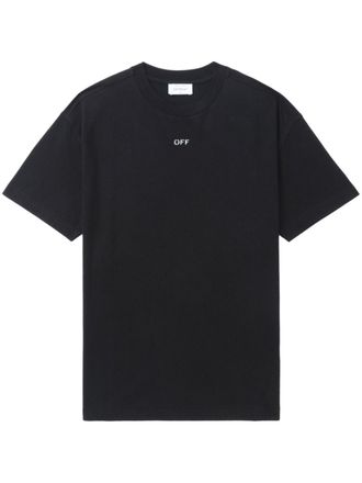 Off-white logo-print cotton T-shirt - women - Cotton - S - Black