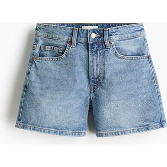 H&M Denim Shorts in Light Denim Blue at Nordstrom, Size 18