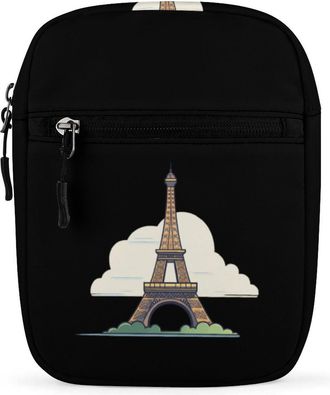 Generic Eiffel Tower Print Crossbody Bag Adjustable Satchel Cute Shoulder Bag Lightweight Sling Bags