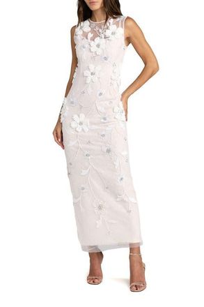 Mac Duggal Sleeveless Embellished Lace Column Dress in Ivory at Nordstrom, Size 12