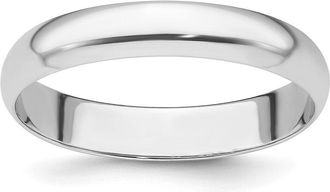 Diamond2Deal Platinum 4mm Half Round Featherweight Wedding Band Ring
