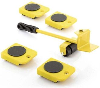 OEM Herramienta De Elevaci&oacute;n Y Transporte - Hierro - Capacidad 200 Kg Con Palanca 150 Kg Con Ruedas - Para Muebles Y Electrodom&eacute;sticos - 5 Piezas