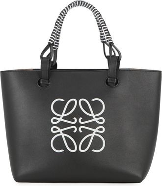 Loewe Black White Leather Handbag Shoulder Bag Tote Bag (Pre-Owned)